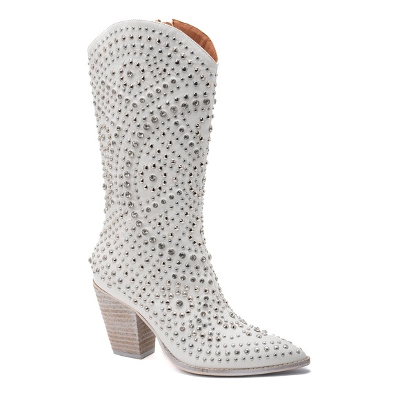 Boot Scootin Rodeo Corkys | Shoes | Corkys Boot Scootin Tall Western Boots White Bedazzled ...